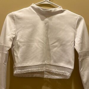 White Long Sleeve Crop Top